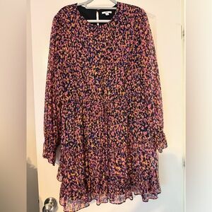 Pink and Orange patterned long sleeve dress